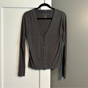American Eagle Outfitters Soft & Sexy Rib Cardigan Gray